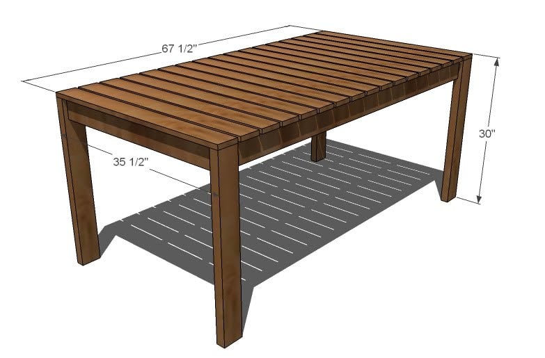 outdoor dining room table plans